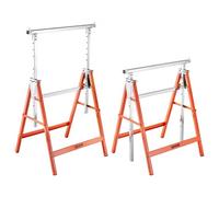 VEVOR Chevalet de Sciage, Lot de 2, Tréteau de Sciage Pliable, Capacité de Charge 199,6 kg, Hauteur Réglable, avec Pieds Robustes, Patins Antidérapants, Outil pour Menuiserie, Menuisiers, Bricoleurs