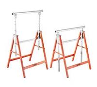 VEVOR Chevalet de Sciage, Lot de 2, Tréteau de Sciage Pliable, Capacité de Charge 199,6 kg, Hauteur Réglable, avec Pieds Robustes, Patins Antidérapants, Outil pour Menuiserie, Menuisiers, Bricoleurs