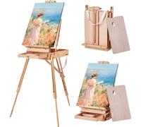 VEVOR Chevalet de Campagne pour Toile 86,5 cm Support Peinture Pliable en Hêtre