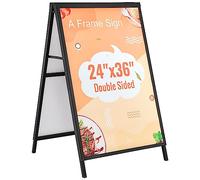 VEVOR Chevalet Stop-Trottoir Affichage Double-Face 91x61 cm Porte-Affiche Stop Trottoir en Acier Panneau Publicitaire Trottoir Pliable et Portable Étanche pour Bars Restaurants Expositions Extérieur