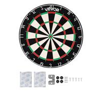 VEVOR Cible de fléchettes, 450 mm, planche à fléchettes professionnelle en fibre de sisal auto-réparatrice avec œil de bœuf sans agrafes, fil de lame et anneau rotatif, pour salle de jeux à domicile