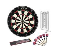 VEVOR Cible de fléchettes 451 mm avec 6 fléchettes à pointe en acier et kit de pointage, planche à fléchette en fibres de sisal auto-cicatrisantes avec œil de bœuf sans agrafes et anneau rotatif