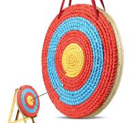 VEVOR Cible de Tir à l'arc 50,8 cm Cible de Paille Traditionnelle Faite à la Main Portable 6,35 cm d’Épaisseur 3 Couches Accessoire pour Entraînement d’Archerie en Plein Air Arcs et Arbalètes Archer