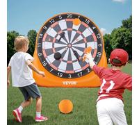 VEVOR Cible Foot Gonflable 2 m de Haut, Jeu de Fléchettes Géante avec 4 Balles, 6 Fléchettes, 6 Haches et Pompe à Air, Installation Facile, Gonflage Rapide, pour Jeux Plein Air, Jardin Cour Fête