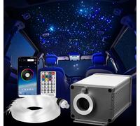 VEVOR Kit Ciel de Toit Étoilé Voiture 450 PCS Lumières Plafond Fibre Optique Scintillante 0,76 mm 3 m 16 W, Contrôle LED par Application Bluetooth, Télécommande, Moteur Lumineux RGBW, pour Décoration