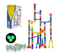 VEVOR Circuit à billes, 110 PCS, jeu de construction de labyrinthe de billes, avec 10 billes phosphorescentes et 20 billes en verre, jouet intellectuel éducatif STEM, pour enfants à partir de 3 ans