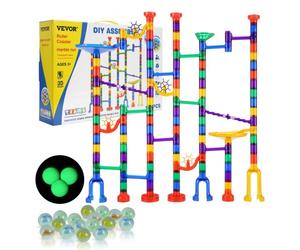VEVOR Circuit à billes, 150 PCS, jeu de construction de labyrinthe de billes, avec 10 billes phosphorescentes et 40 billes en verre, jouet intellectuel éducatif STEM, pour enfants à partir de 3 ans
