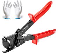 VEVOR Cisaille à câble Clé à cliquet Cosse tubulaire Pince à sertir 240 mm² Cosses, 250 mm Coupe-câble à cliquet 250 x 85 x 35 mm Clé à cliquet Coupe-fil manuel Portable, avec gants Cuivre, aluminium