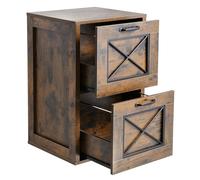 VEVOR Classeur vertical à 2 tiroirs, caisson de bureau robuste avec tringle de suspension réglable à 2 niveaux, rangement document pour dossiers format A4/Lettre/Légal, facile à assembler, marron miel