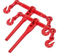 VEVOR Classeurs à cliquet 8-10 mm charge de travail sécurisée 3 t crochets G70 et longueur réglable, pour chaînes, arrimage de charge pour l’industrie, transport, remorquage, lot de 2, rouge