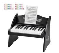 VEVOR Clavier de Piano Électronique Enfant 25 Touches Piano Électronique en Bois Mini Jouet Musical Éducatif pour Tout-Petits Garçons Filles Apprentissage, Double Alimentation, Volume Réglable, Noir