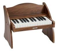 VEVOR Clavier de Piano Électronique Enfant 25 Touches Piano Électronique en Bois Mini Jouet Musical Éducatif pour Tout-petits Garçons Filles, avec Double Alimentation, Volume Réglable, Couleur Noyer