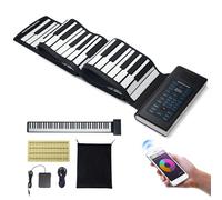 VEVOR Clavier Piano Enroulable 88 Touches, 128 Rythmes et 128 Tons, Piano Numérique Rechargeable Portable avec Haut-parleur 2 W, Ecran LED, 5 Ports, Fonction MIDI, pour Enfants, Débutants, Adultes