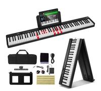 VEVOR Clavier Piano Pliable Numérique 88 Touches Portable Bluetooth MIDI Noir