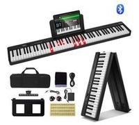 VEVOR Clavier piano pliable numérique 88 touches Bluetooth MIDI portable Noir