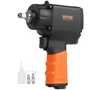 VEVOR Clé à Choc Pneumatique Carré 0,95 cm Clé à Chocs à Air Comprime 935,5 Nm Vitesse 10000 tr/min Aluminium avec 2 Connecteurs Rapides d'Air 1 Pot d'Huile pour Réparations Auto Lourdes Mécaniciens