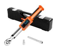 VEVOR Clé Dynamométrique Numérique à Entraînement 9,5 mm Plage 6,7-135 N.m, 72 Dents, Haute Précision, avec Valeur Prédéfinie, Avertisseur Sonore et LED, pour Réparation Automobile et Moto, Orange