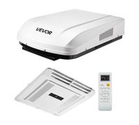 VEVOR Climatiseur de Toit sans Conduit, 3600 W Système Climatisation pour Camping-car et Caravane, 220 V, Pompe à Chaleur et Mode Refroidissement, Unité AC avec Commandes ADB et Télécommande, Blanc