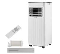 VEVOR Climatiseur Mobile 9000 BTU 2,6 kW, Climatiseur Portable 3-en-1 Refroidissement, Déshumidification et Ventilation, Télécommande, Panneau Tactile LED, Minuterie 24 h, Blanc, Classe Énergétique A