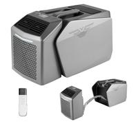 VEVOR Climatiseur Portable pour Camping 4850 BTU, Climatiseur Mobile Split à Double Tuyau pour Tente et Camping-car, avec Télécommande, Température Réglable 16-32 ℃, Débit d'Air 200 m³/h, Gris Foncé