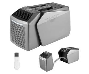 VEVOR Climatiseur Portable pour Camping 4850 BTU, Climatiseur Mobile Split à Double Tuyau pour Tente et Camping-car, avec Télécommande, Température Réglable 16-32 ℃, Débit d'Air 200 m³/h, Gris Foncé