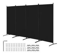 VEVOR Paravent Multifonctionnel à 4 Panneaux, Cloison de Séparation Autoportant 346,4 x 184 cm, Séparateur de Pièces Intérieur Pliable, Brise-Vue pour Confidentialité, Bureau, Chambre, Salon, Noir