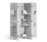 VEVOR Cloison de Séparation à 4 Panneaux, Séparateur de Pièce Pliable en Bois, Paravent de Confidentialité à Volet 170 cm de Haut, pour Séparation de Pièce, Bureau, Restaurant et Chambre à Coucher