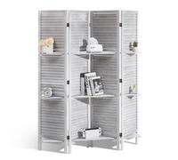 VEVOR Cloison de Séparation à 4 Panneaux, Séparateur de Pièce Pliable en Bois, Paravent de Confidentialité à Volet 170 cm de Haut, pour Séparation de Pièce, Bureau, Restaurant et Chambre à Coucher