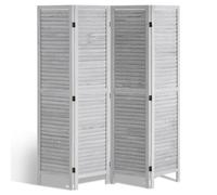 VEVOR Cloison de séparation en bois séparateur de pièce à volet 4 panneaux blanc