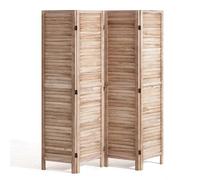 VEVOR Cloison de Séparation en Bois, Séparateur de Pièce Pliable à 4 Panneaux, Paravent de Confidentialité Intérieur à Volet 170 cm de Haut, pour Séparation de Pièce, Bureau, Chambre à Coucher