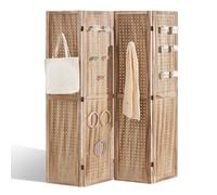 VEVOR Cloison de Séparation en Bois Paravent à 4 Panneaux pour Bureau Maison