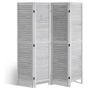 VEVOR Cloison de séparation en bois séparateur de pièce à volet 4 panneaux blanc