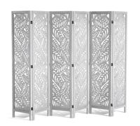 VEVOR Cloison de séparation en bois Paravent 6 panneaux pliable sculpté 170 cm Blanc