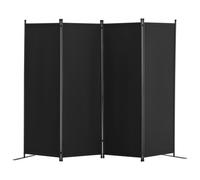 VEVOR Cloison de séparation en tissu, séparateur de pièce pliable à 4 panneaux, paravent de confidentialité intérieur pour bureau, chambre, salle à manger, maison, autoportant, 228x45x172,5 cm, noir