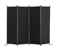 VEVOR Cloison de séparation en tissu, séparateur de pièce pliable à 4 panneaux, paravent de confidentialité intérieur pour bureau, chambre, salle à manger, maison, autoportant, 228x45x172,5 cm, noir