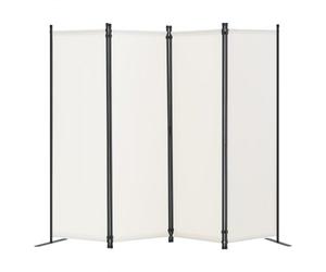 VEVOR Cloison de séparation en tissu, séparateur de pièce pliable à 4 panneaux, paravent de confidentialité intérieur pour bureau, chambre, salle à manger, maison, autoportant, 228x45x172,5 cm, blanc