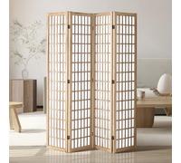 VEVOR Cloison de séparation Japonaise à 4 Panneaux, séparateur de pièce Pliable en Bois, paravent de confidentialité, pour séparation de pièce, Maison, Bureau, Restaurant et Chambre à Coucher, uni