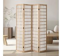 VEVOR Cloison de séparation japonaise à 4 Panneaux, séparateur de pièce pliable en bois, paravent de confidentialité, pour séparation de pièce, maison, bureau, restaurant et chambre à coucher, uni
