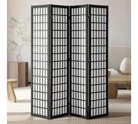 VEVOR Cloison de séparation japonaise 4 panneaux pliable en bois – Noir