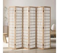 VEVOR Cloison de Séparation Japonaise à 6 Panneaux, Séparateur de Pièce Pliable en Bois, Paravent de Confidentialité, pour Séparation de Pièce, Maison, Bureau, Restaurant et Chambre à Coucher, Uni