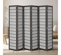 VEVOR Cloison de séparation japonaise à 6 Panneaux, séparateur de pièce pliable en bois, paravent de confidentialité, pour séparation de pièce, maison, bureau, restaurant et chambre à coucher, noir