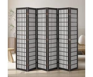 VEVOR Cloison de séparation japonaise à 6 Panneaux, séparateur de pièce pliable en bois, paravent de confidentialité, pour séparation de pièce, maison, bureau, restaurant et chambre à coucher, noir