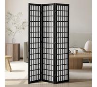 VEVOR Cloison japonaise 3 panneaux – Paravent pliable en bois, confidentialité, noir