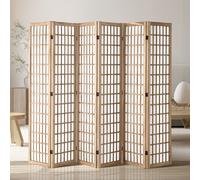 VEVOR Cloison de séparation japonaise 6 panneaux – Paravent pliable en bois – Uni