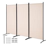 VEVOR Cloison de Séparation Paravent à 3 Panneaux 260 cm Séparateur Bureau Beige