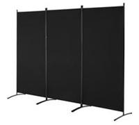 VEVOR Cloison de séparation Paravent 3 panneaux 260x184 cm autoportant Noir