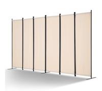 VEVOR Cloison de Séparation Paravent à 6 Panneaux 311 cm Séparateur Bureau Beige