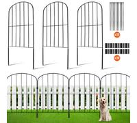 VEVOR Clôture de Jardin en Métal, 61x33 cm, Clôture de Jardin Lot de 10, Barrière Robuste pour Animaux, Espacement de Pointes 5,08 cm Clôture Métallique Décorative pour Chien Cour Terrasse Extérieur