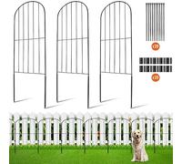VEVOR Clôture de Jardin en Métal 61x33cm Clôture de Jardin Lot de 10 sans Creusage Barrière pour Animaux Espacement de Pointes 5,08cm Métallique Décorative pour Chien Cour Terrasse Extérieur Noir