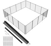 VEVOR Clôture de Piscine, Barrière de Piscine Creusée 1,21x14,63 m Clôture Amovible de Sécurité Pliable Tige en Aluminium Tissu Maille PVC Teslin 340 g/m² pour Protection Enfants Animaux Domestiques